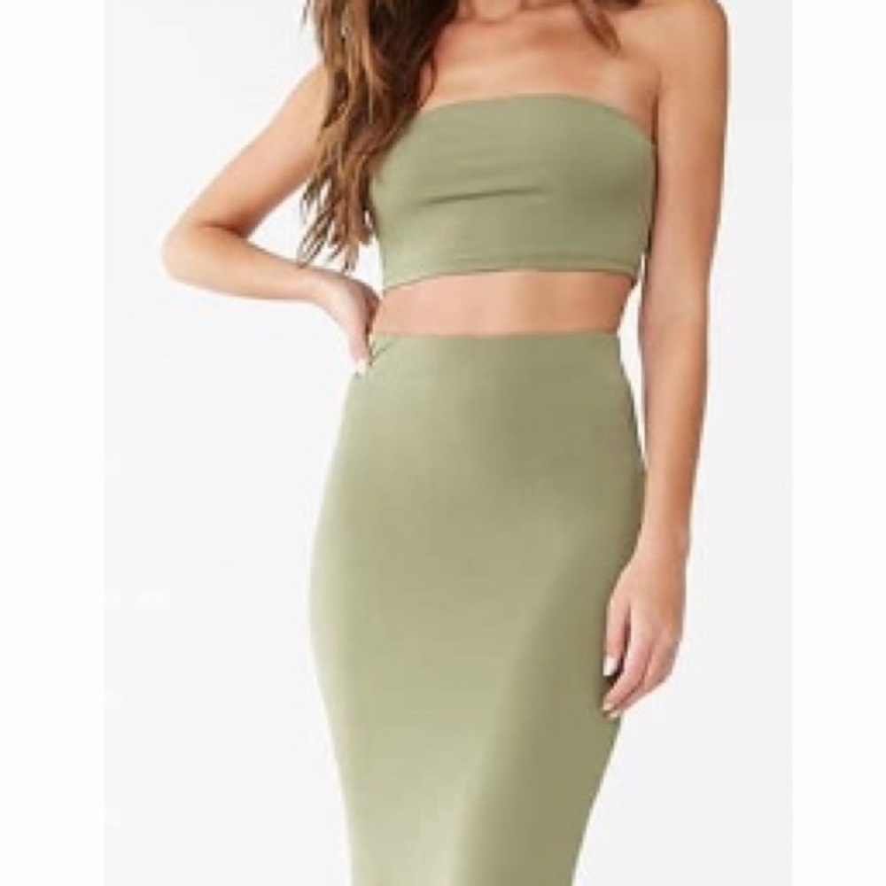 2 Piece Tube Top w/ Long Pencil Skirt